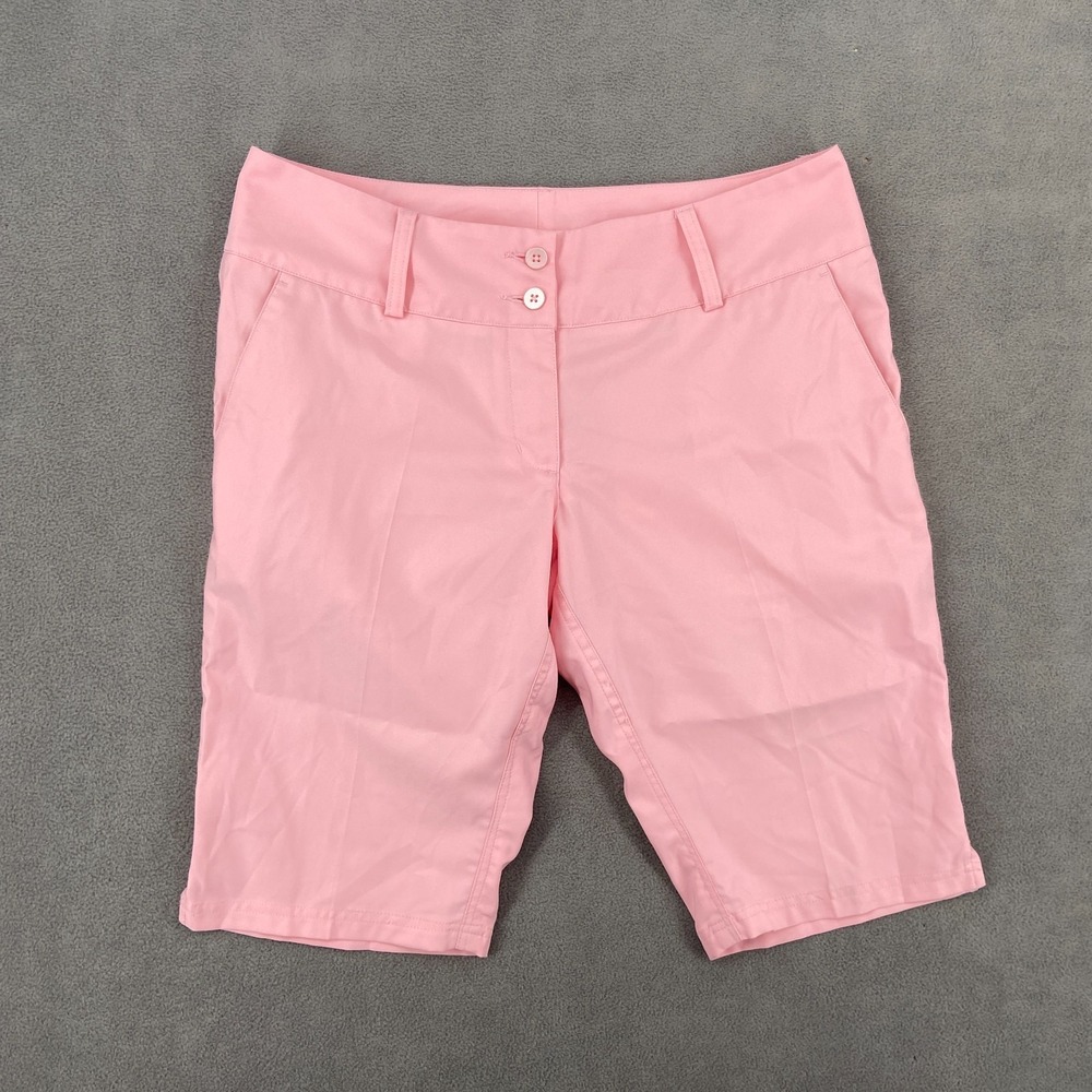 Adidas Climalite Chino Shorts Women's 6 Light Pink Regular Mid Rise Button‎ Fly